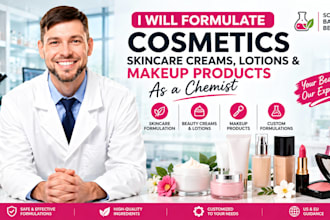 formulate cosmetics, beauty creams, lotions and make up products as a chemist