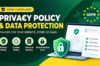 write gdpr privacy cookie policy and data protection documents