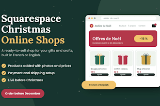 build a squarespace christmas online shop in  english