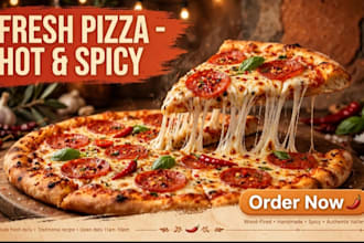 design modern food poster, restaurant menu and pizza burger flyer