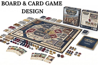 develop fantasy board game, card game development, tabletop game and rulebook