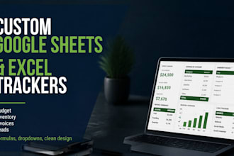 create a custom google sheets or excel tracker, budget or inventory