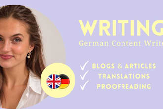 write or translate creative blog posts or articles in german
