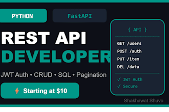 build a secure rest API with python fastapi, jwt auth, crud and sql database