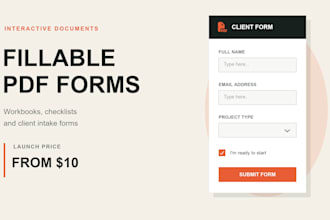 create a fillable PDF form, workbook or checklist