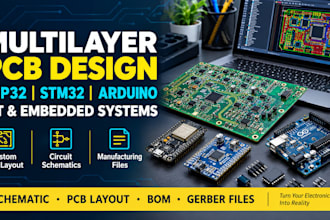 design multilayer pcb, esp32, stm32, arduino and iot projects