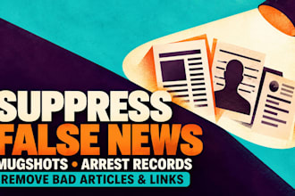 suppress false news, mugshots, arrest records, remove bad articles and links