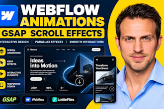 create webflow animations gsap scroll effects and interactive website design