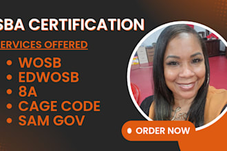 assist with samgov registration sba certifications cage code
