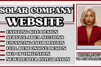 design solar company website, solar panel website, and renewable energy website