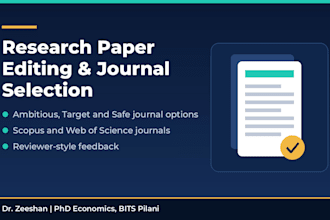 edit your research paper and suggest the best journals for submission