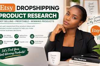 manage etsy dropshipping, create product listings, and provide etsy virtu