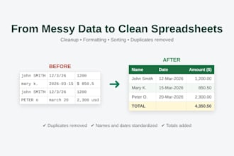 do excel data entry and spreadsheet trackers