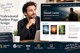 do author page design, author portfolio website author website development