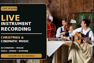 record live accordion, alphorn, zither, violin, viola for  christmas track