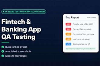 qa test your fintech, banking or investment web app