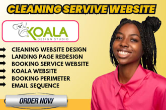 build cleaning service website, booking koala, office cleaning website
