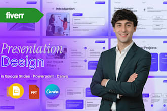 design presentation pitch deck google slides, figma or canva