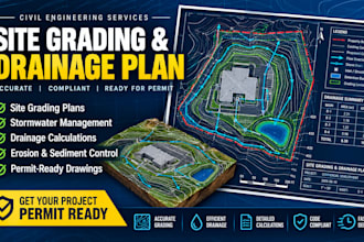design site grading plan, stormwater drainage plan and civil site plan