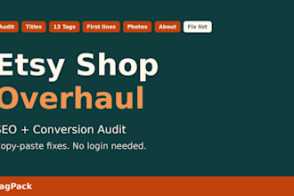overhaul your etsy shop SEO, listings, and conversion