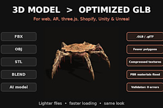 convert and optimize your 3d model to glb for web, ar or unity