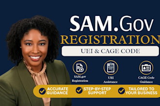 assist with sam gov registration, uei and cage code for federal contracts
