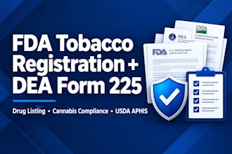 do fda tobacco registration, dea form 225, drug listing and cannabis compliance