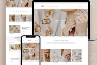 design a luxury shopify jewelry store, jewelry website and dropshipping store