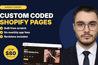 build custom coded shopify pages with liquid, HTML, CSS and js