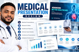 design medical presentation, healthcare powerpoint and research slides