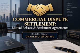 draft a commercial dispute settlement agreement and mutual release