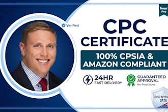 draft cpsia compliant CPC certificate for amazon, tiktok shop and shopify