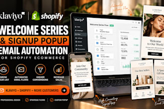 set up klaviyo welcome series and signup popup automation for shopify ecommerce