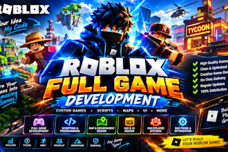 build roblox full game development, game creation, roblox game, game development