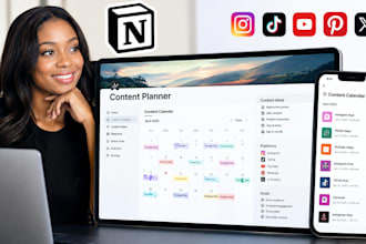 create notion content planner for influencers with social calendar and workflows