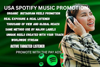 do professional spotify music promotion and social media marketing for traffic