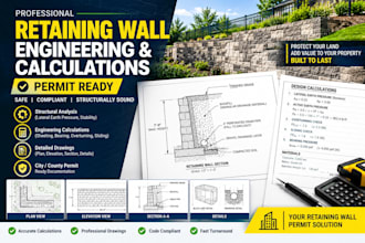design permit ready retaining wall engineering and calculations