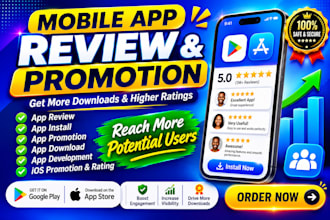 add mobile app promotion, USA 5 star IOS app rating review, mobile app download
