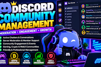 manage discord community, moderate server and engage members