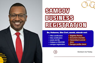 prepare sba, samgov, uei, cage code, 8a, wosb, hubzone or sdvosb certificate