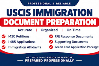 prepare immigration petition taffidavits and rfe
