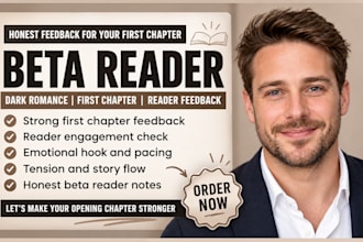 beta read your first chapter for dark romance reader engagement