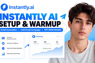 setup instantly ai email automation instantly ai warm up cold email campaign spf