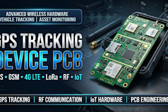 advanced gps tracking device pcb with GSM, lte, lora, rf and iot integration