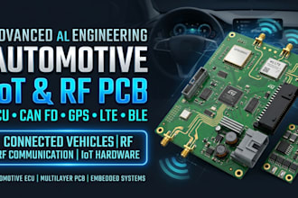 advanced automotive iot and rf pcb with ecu, can fd and wireless systems