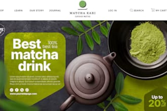 design profitable matcha website tea shopify store coffee store matcha store