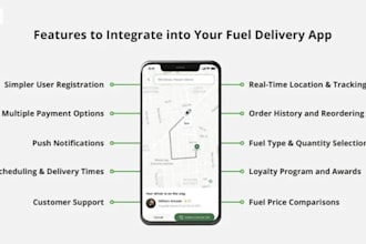 develop fuel delivery app, gas delivery app with gps tracking and driver app