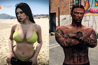 create fivem ped, custom tattoo, fivem clothing, fivem kuttes and fivem chain