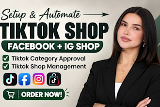 do tiktok shop setup, dropshipping, tiktok ads, facebook shop and instagram shop