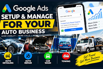 setup and manage google ads for auto detailing, auto repair, car wash and towing